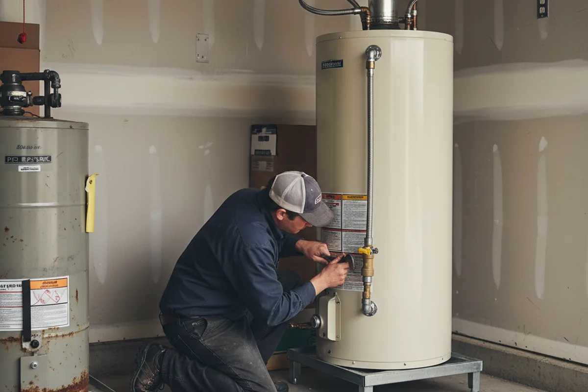 Water heater and shutoff valve replacement in Kittery Point